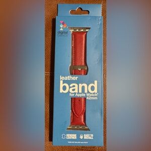 NIB red leather Apple Watch band 42mm